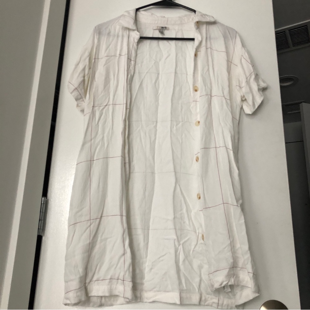 Patterned Shirt Mini Dress